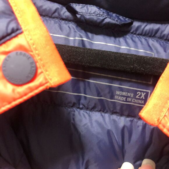 eddie bauer womens 2x puffer sweater blue gray down waterfowl feathers ao - Picture 9 of 13